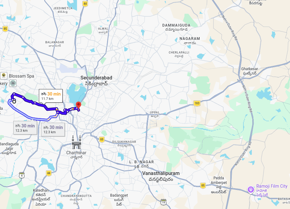 GPS route map